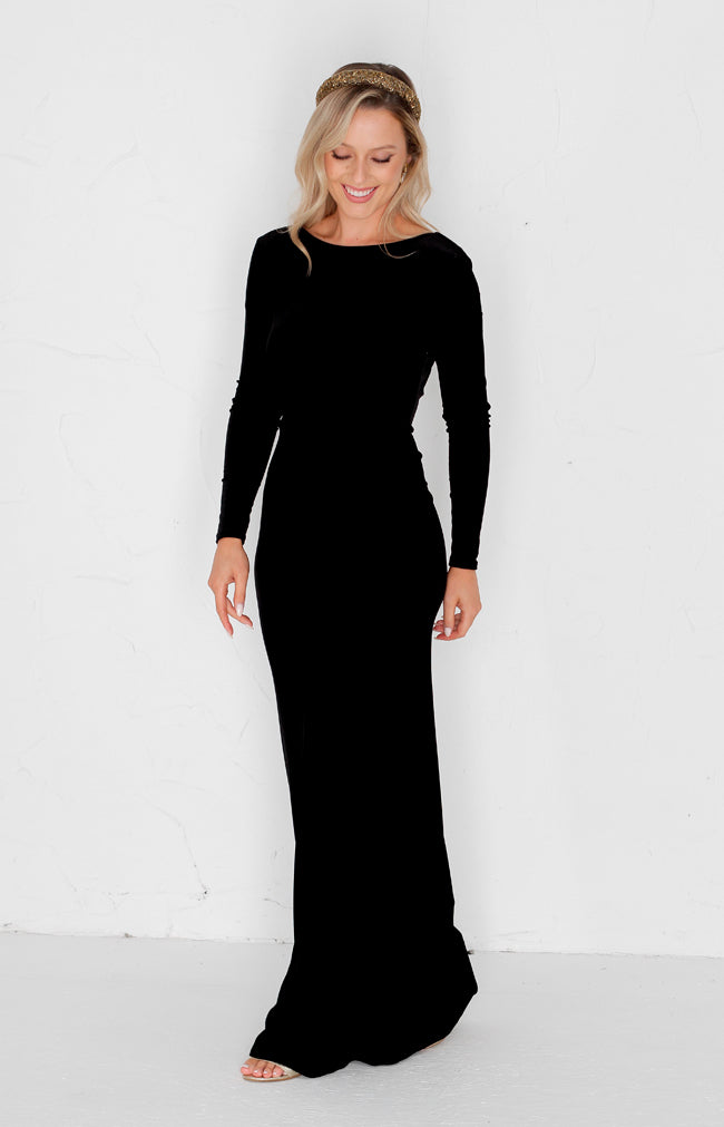 Harper Velvet Gown - Black