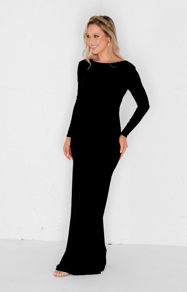 Harper Velvet Gown - Black
