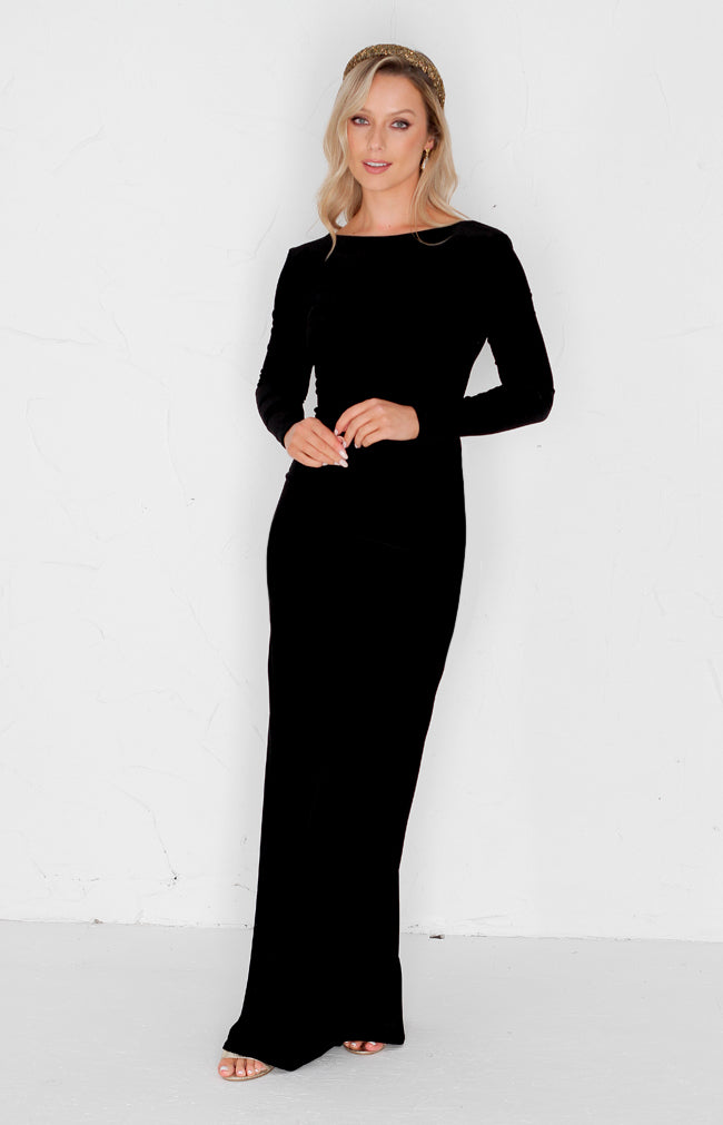 Harper Velvet Gown - Black
