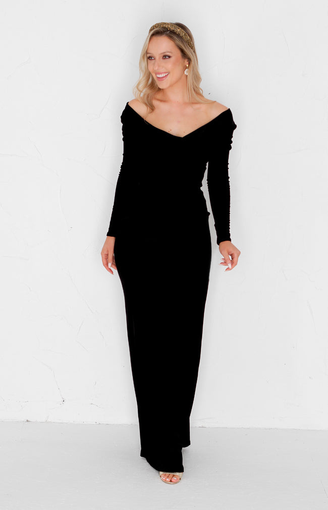 Harper Velvet Gown - Black
