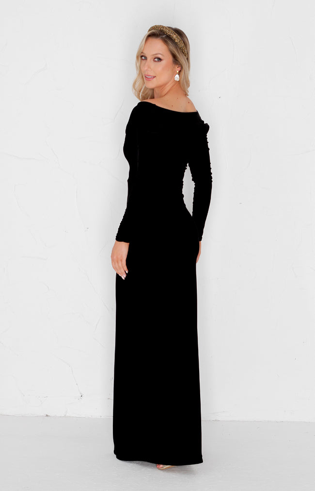 Harper Velvet Gown - Black