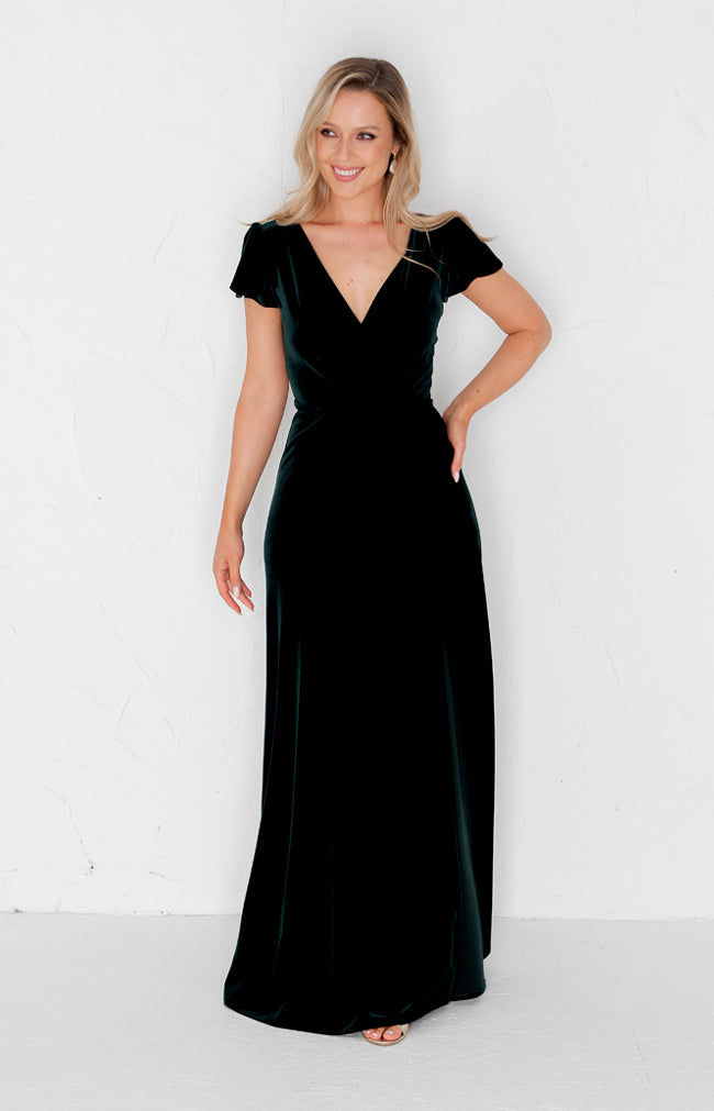 Tallie Velvet Gown - Forest Green