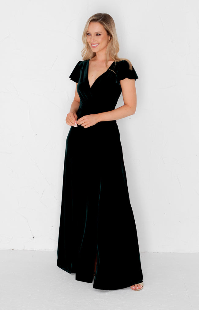 Tallie Velvet Gown - Forest Green
