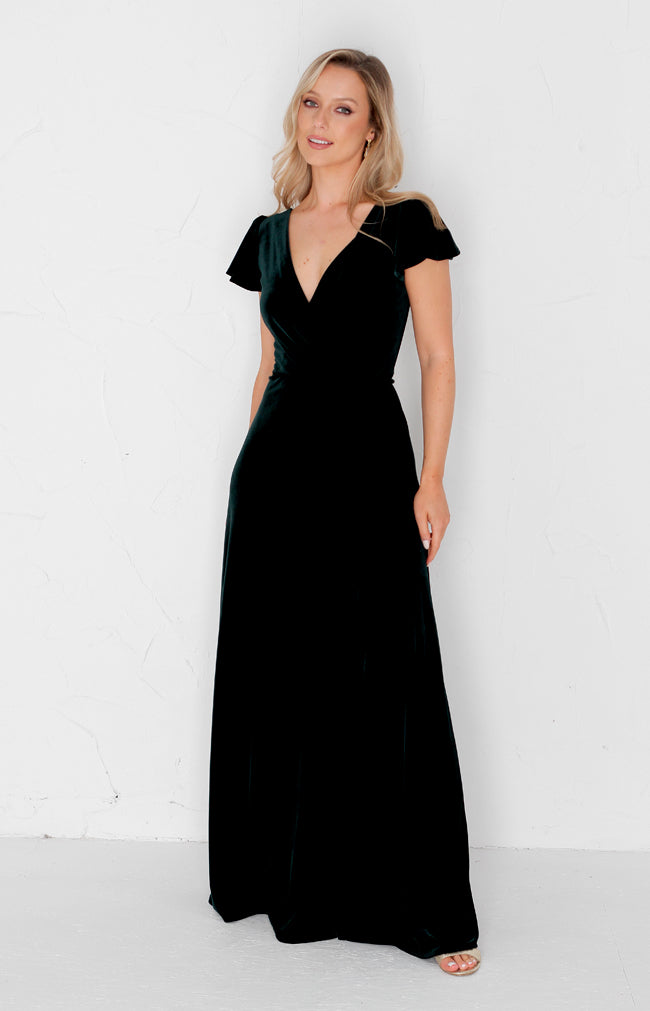 Tallie Velvet Gown - Forest Green
