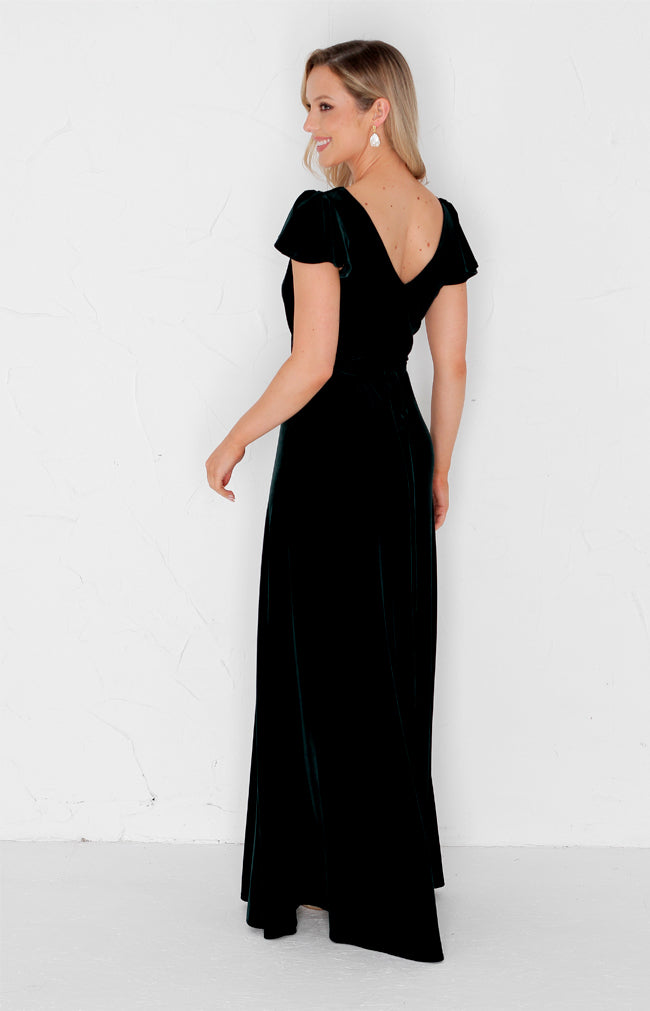 Tallie Velvet Gown - Forest Green