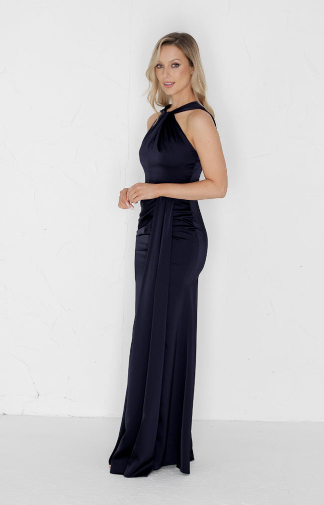 Caprice Satin Gown - Midnight