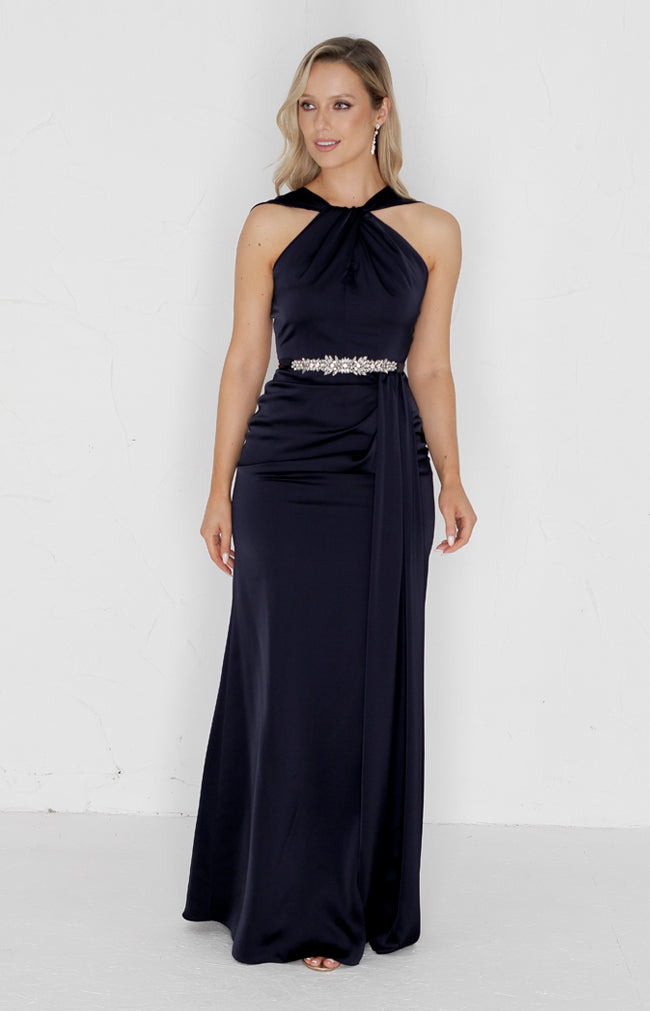 Caprice Satin Gown - Midnight