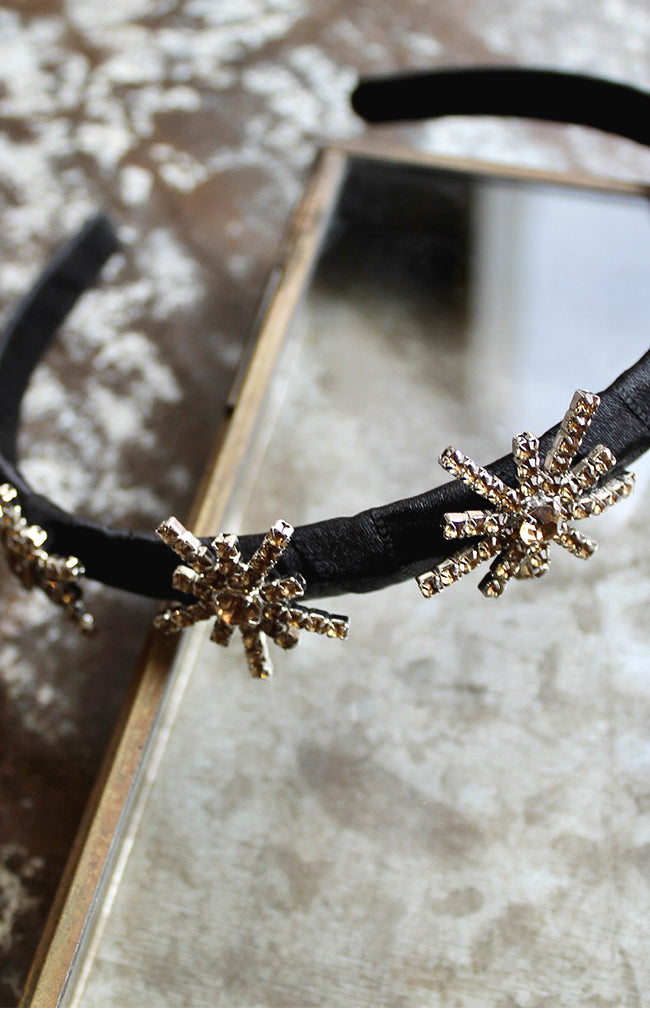 Galaxy Headband - Black/Antique Gold
