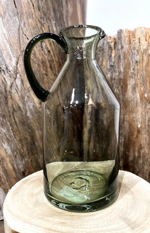 Green glass jug