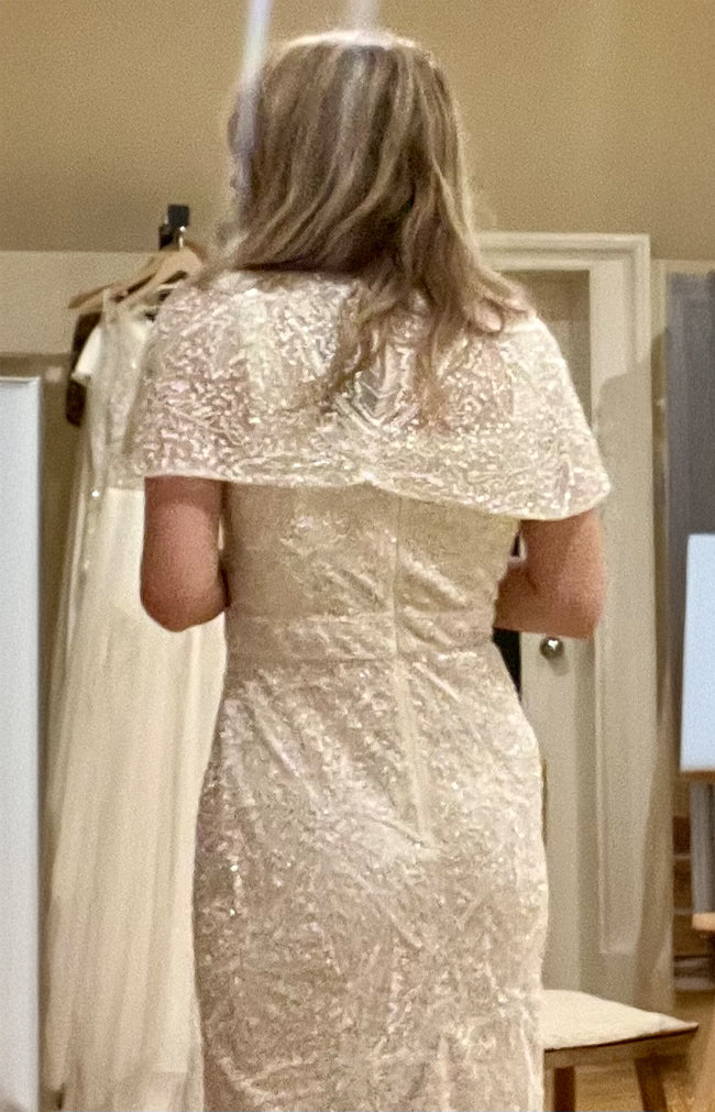 Verona Hand Beaded Cape - Ivory