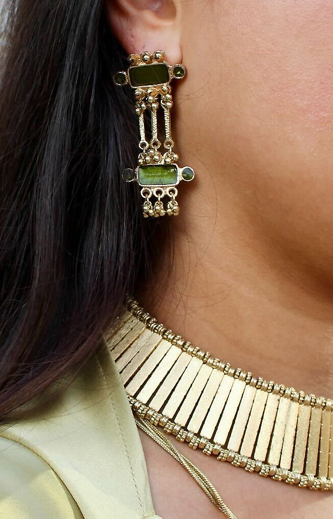 Yasmin Earrings - Olive