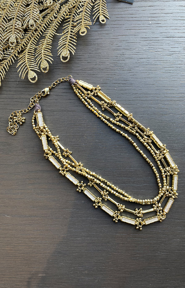 Ren Necklace - Gold/Dirty White