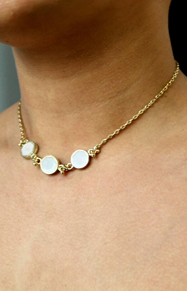 Savah Necklace - Gold/Antique White