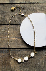 Savah Necklace - Gold/Dirty White