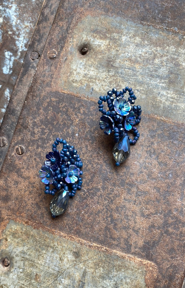 Flora Earrings  - Blue