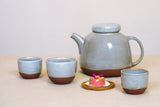 Teapot Burgundy clay with grey glaze