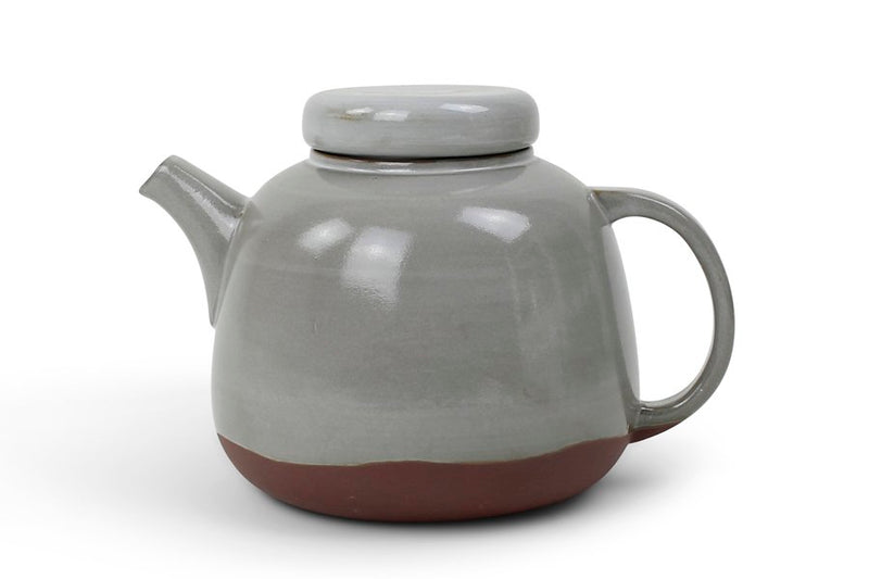 Teapot Burgundy clay with grey glaze