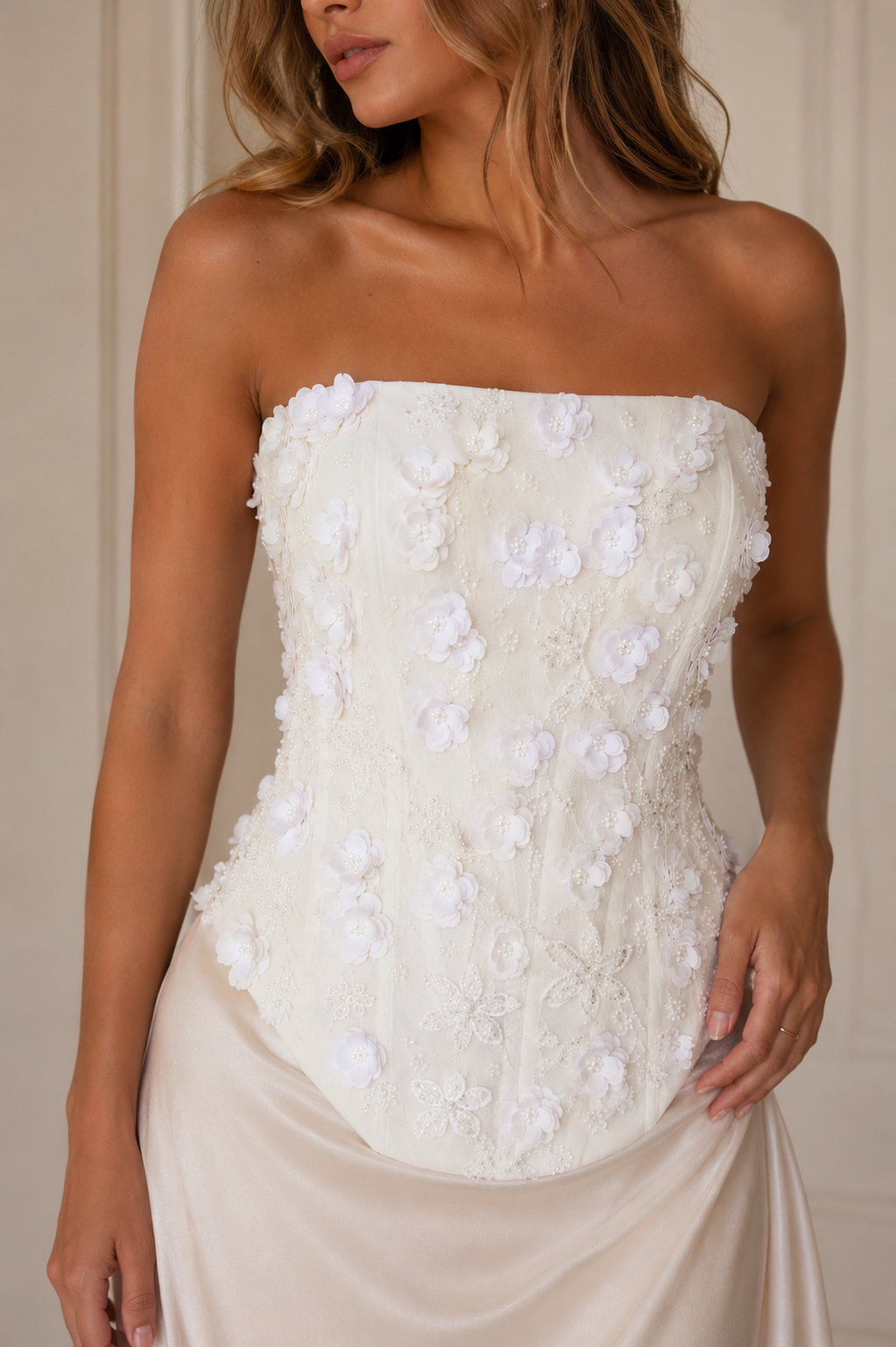 Ruben Hand Emebellished Corset - Ivory