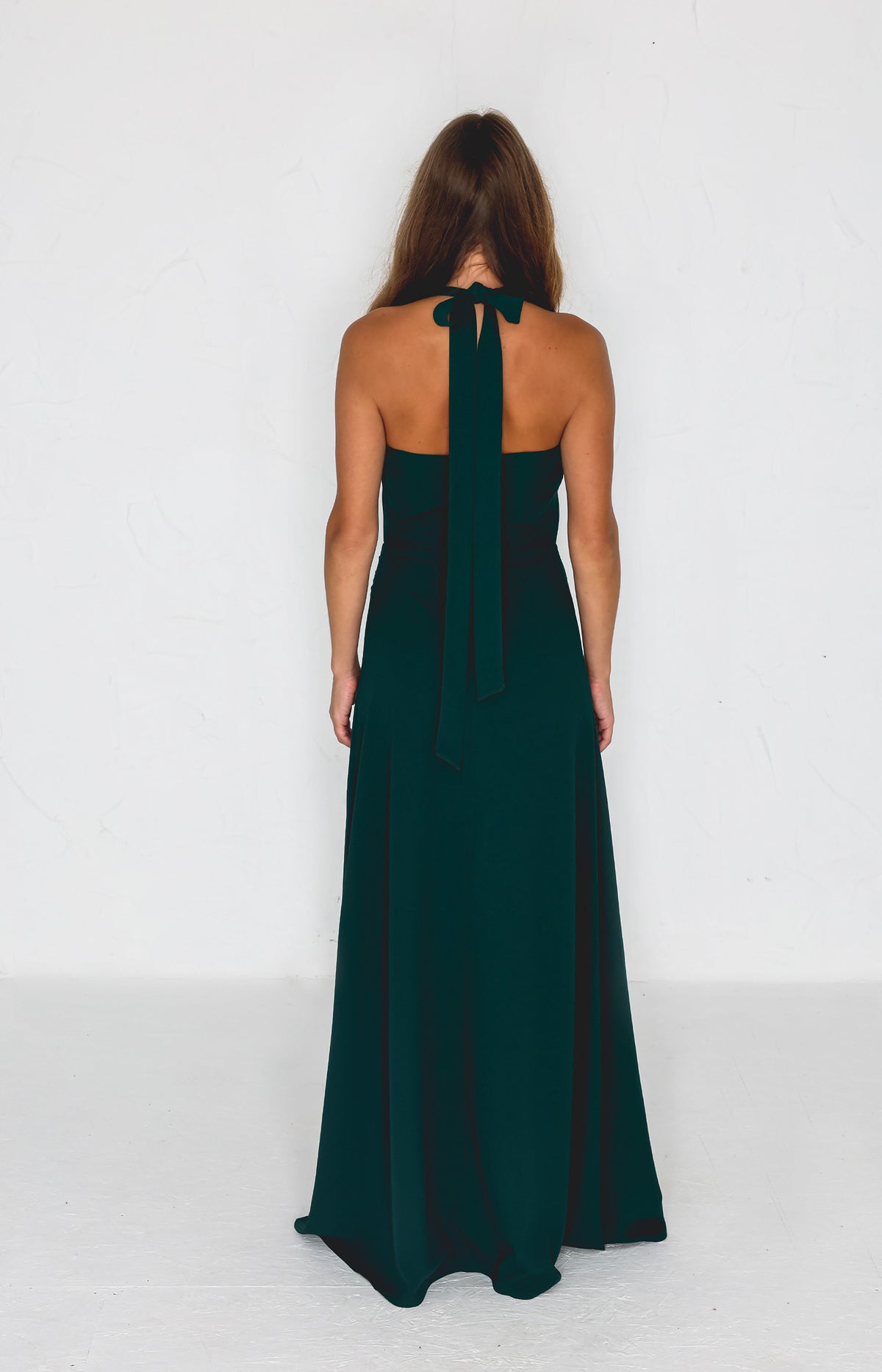 Millie Crepe Gown - Dark Emerald Green AS