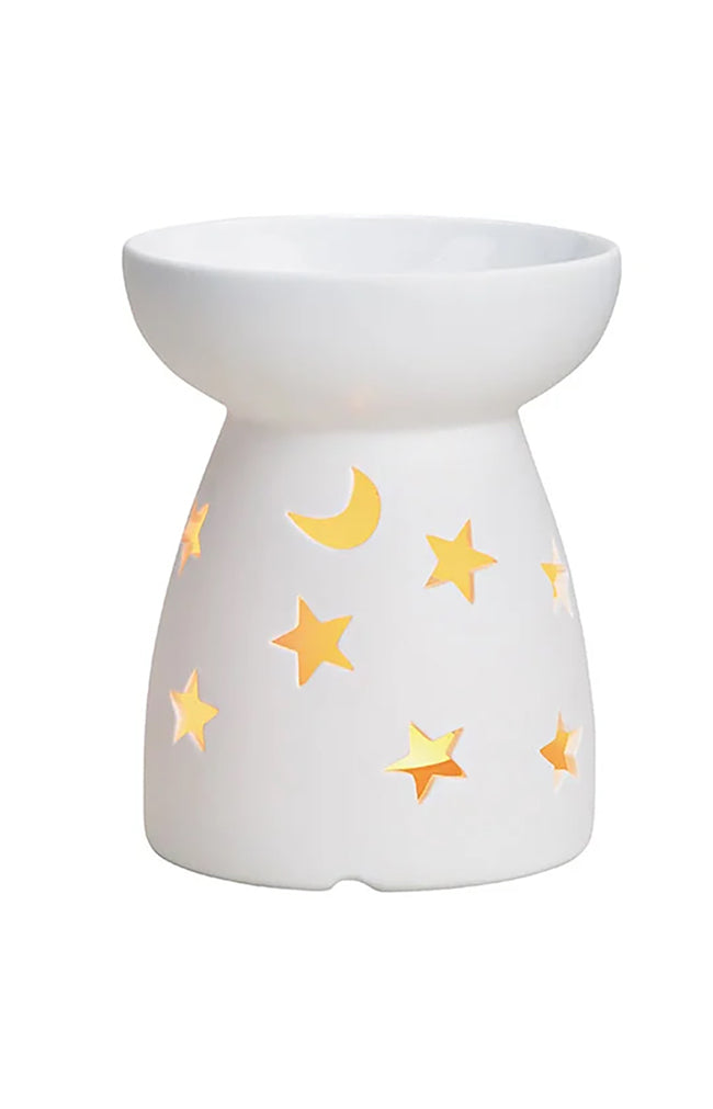 Oil Burner Porcelain - Moon/Stars - 10x11x10cm