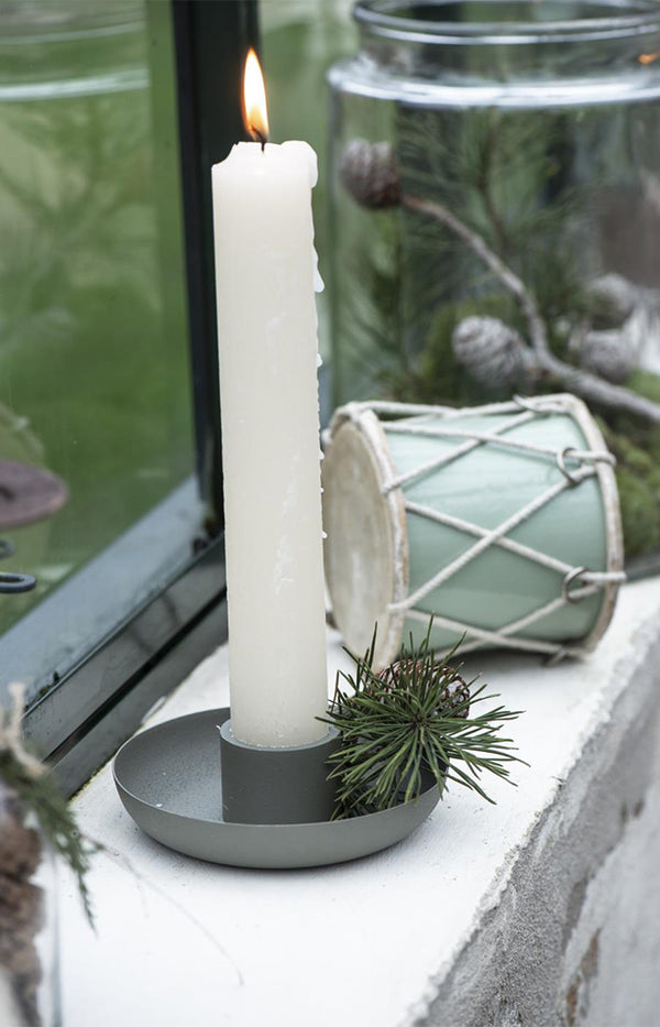 Dish candle holder dusty green