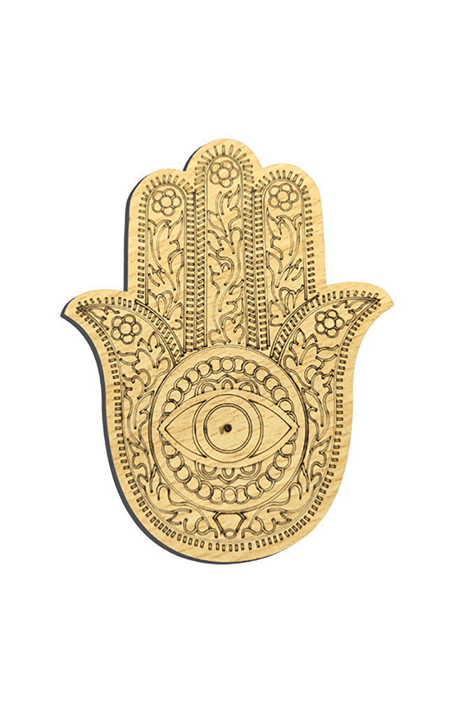 Wooden Engraving Hamsa Hand - 12x9.5cm