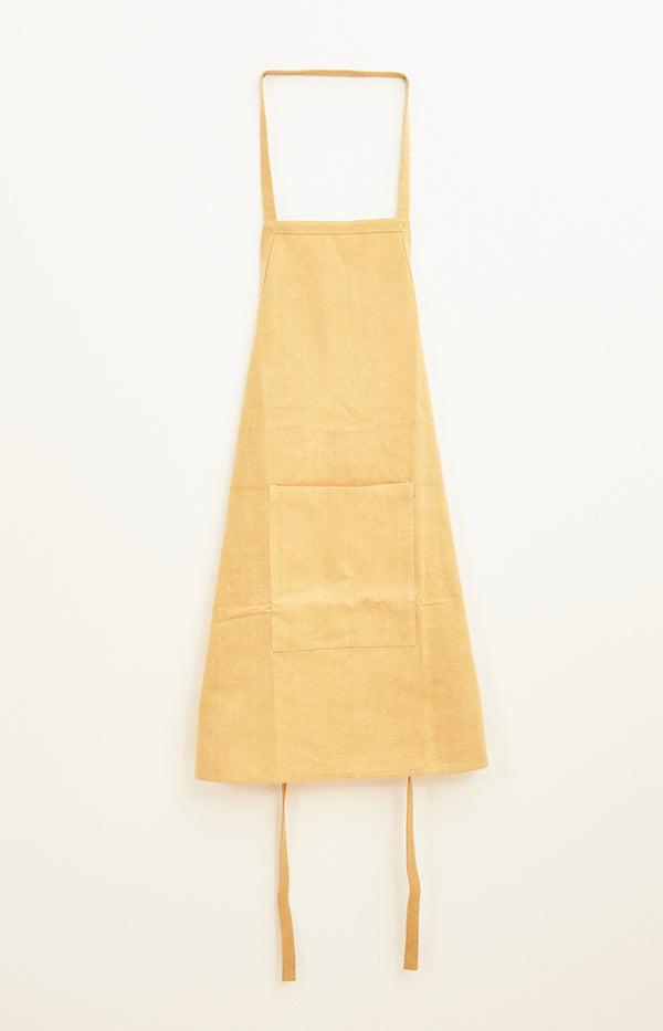 Smooth Cotton Apron - Mustard