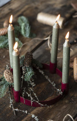 Advent candle holder bordeaux