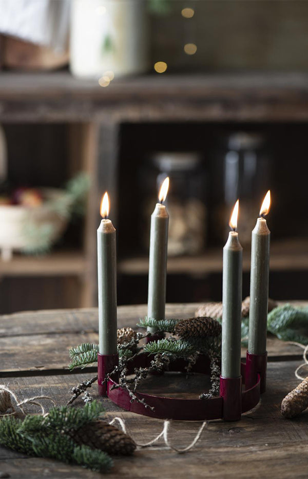Advent candle holder bordeaux