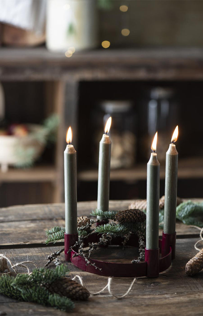 Advent candle holder bordeaux