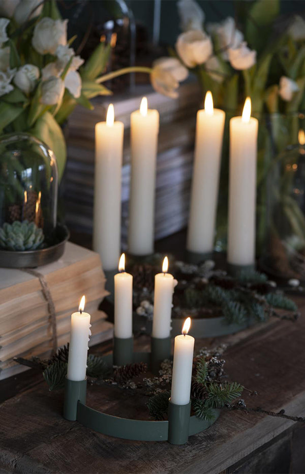 Advent candle holder dusty green