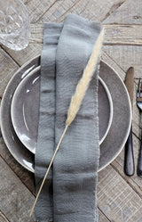 Cloth Napkin w/frayed edge set of 4 - french grey
