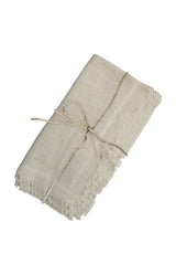 Cloth Napkin w/frayed edge set of 4 - linen
