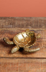 Golden turtle trinket tray