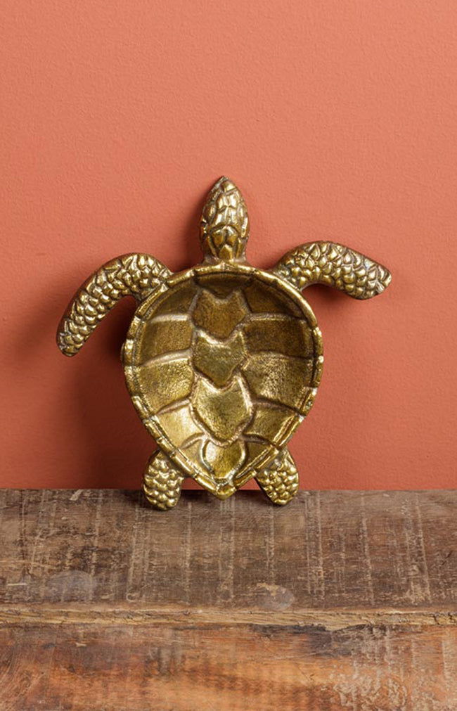 Golden turtle trinket tray
