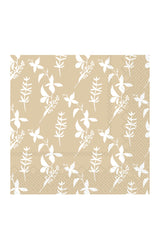 Napkin w/flowers & leaves - honey