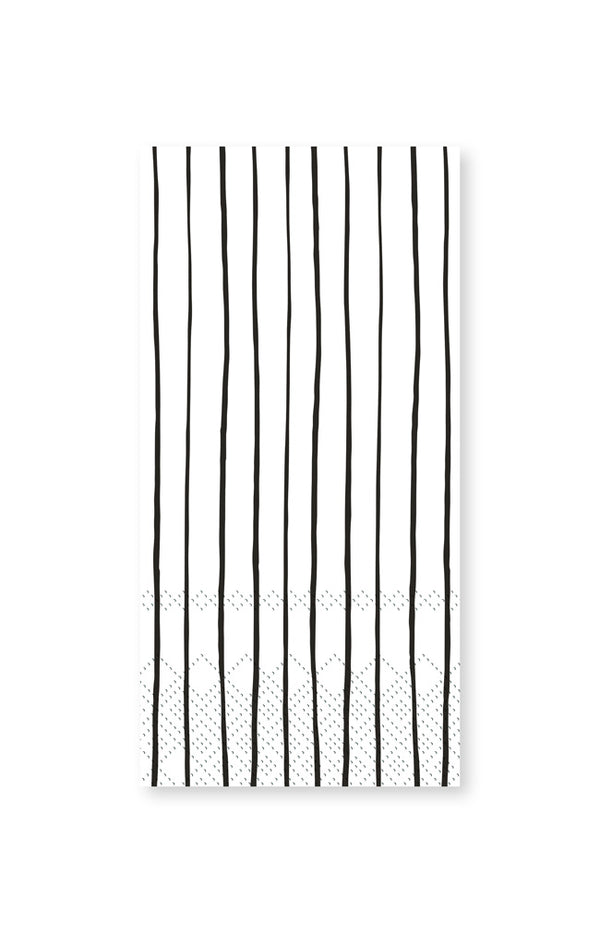 Napkin w/artistic stripes - white