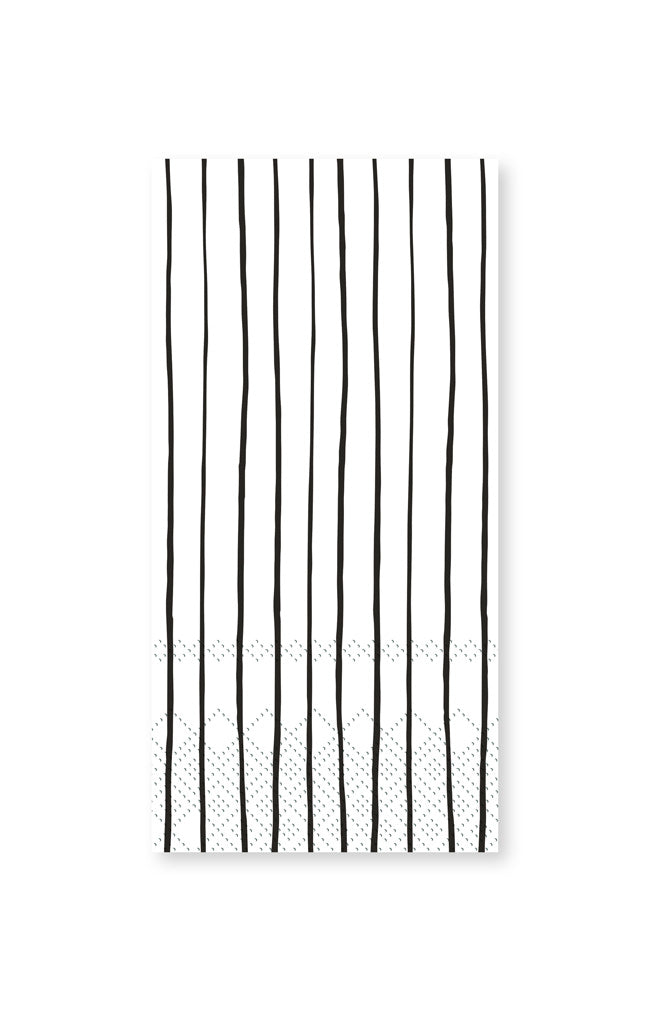 Napkin w/artistic stripes - white