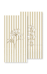 Napkin w/stripes & flowers - honey