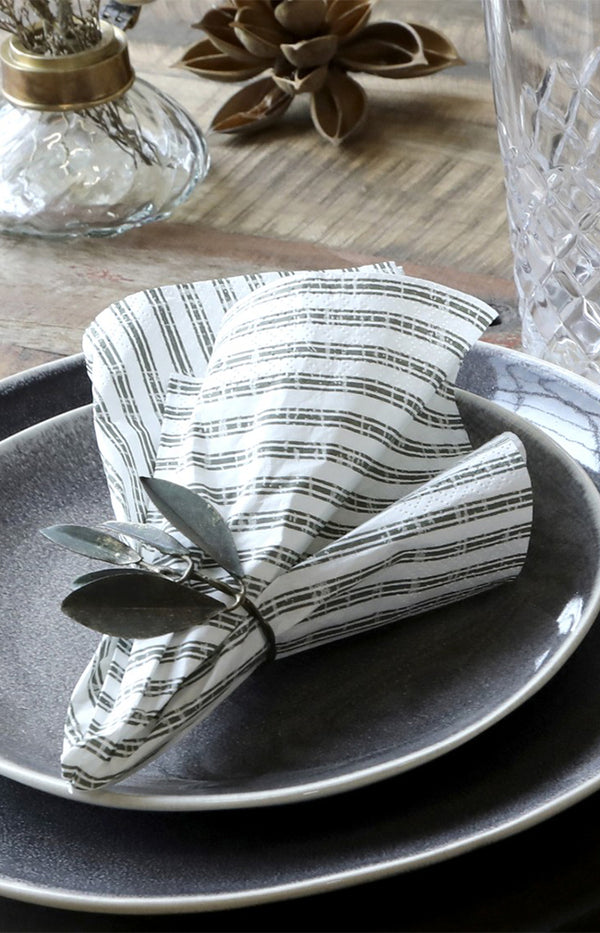 Napkin w/ Stripes - Olive