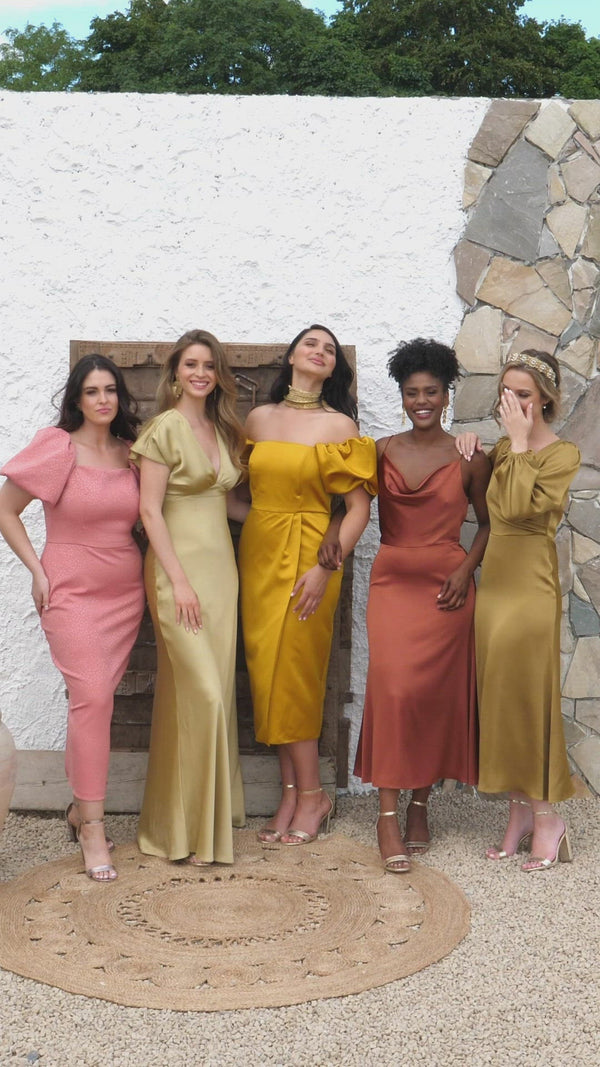Sole Satin Dress - Canary Yellow