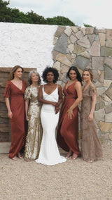 Renata High Back Gown - Rust