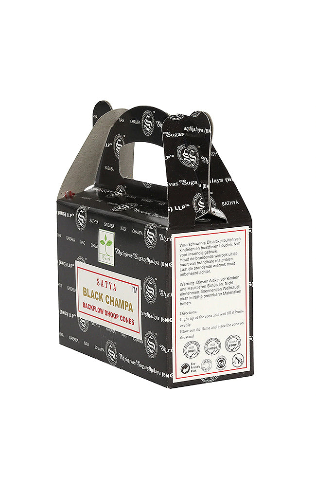 Satya Black Champa Backflow Dhoop Cones