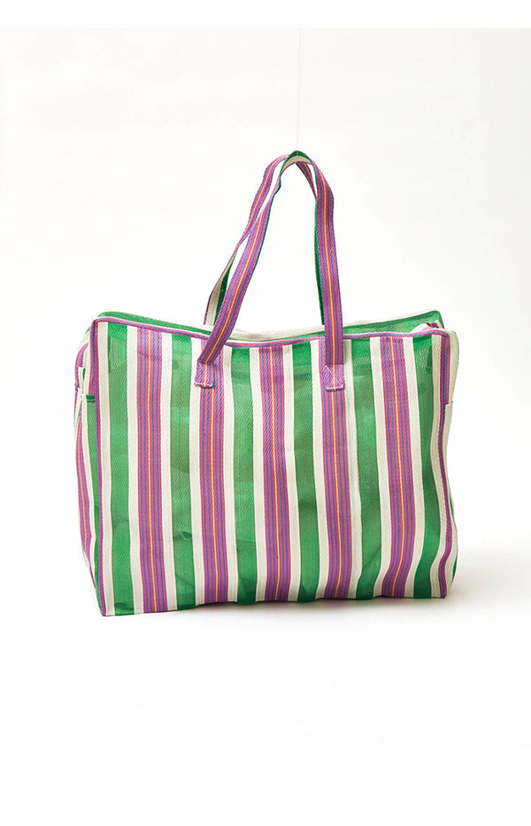 Large Striped Bag- Purple