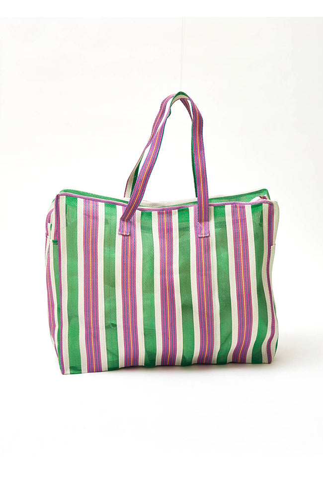 Large Striped Bag- Purple