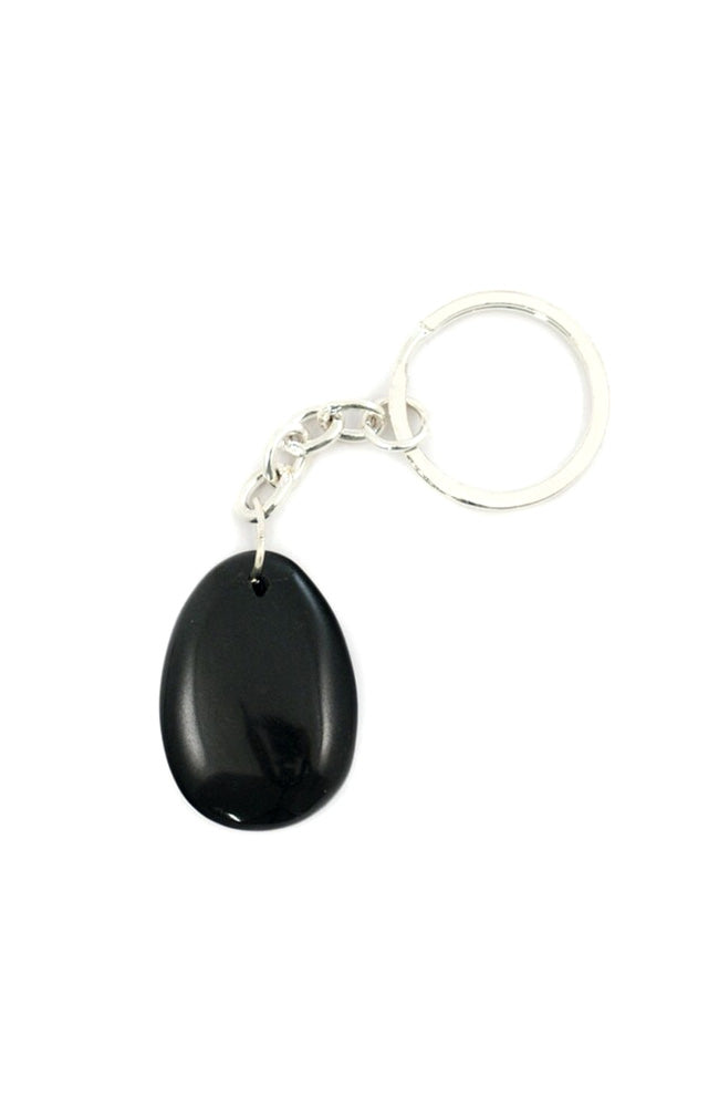 Teardrop Keyring - Black Jasper