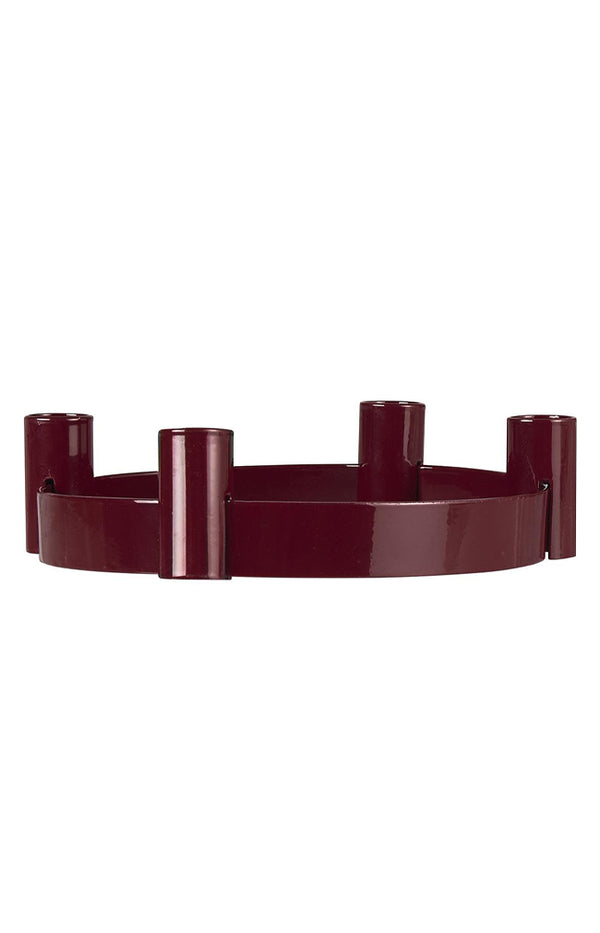 Advent candle holder bordeaux