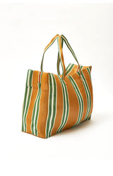 Large Striped Bag- Green