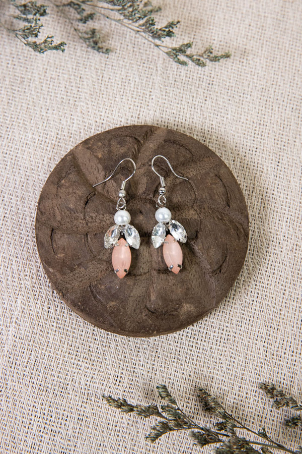 Eira Earrings - Pink Crystal