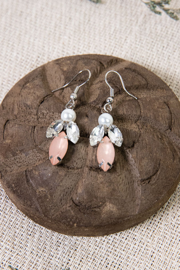 Eira Earrings - Pink Crystal